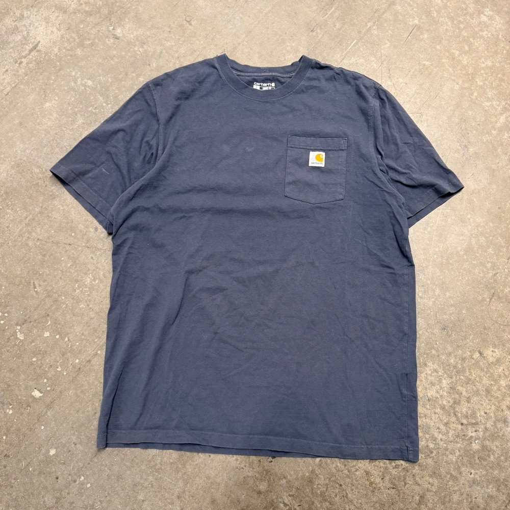 Carhartt Mens Loose Fit Pocket T-Shirt Navy Blue Large Tall‎ Workwear Tee K87